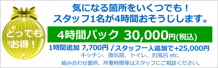 ハウスクリーニング4時間パック